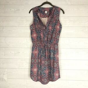 GAP RED WHITE BLUE GEOMETRIC PATTERN DRESS  SIZE SMALL PAISLEY